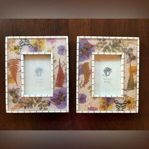 Set of 2 Vintage Floral Resin Frame Jordan Mark Secret Garden 7x8.5" fits 3.5x5"